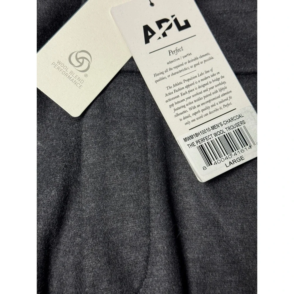 APL Athletic Propulsion Labs The Perfect Wool Trousers Charcoal Mens Large NWT - Picture 11 of 15